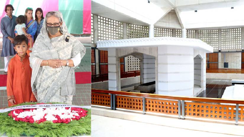 বঙ্গবন্ধুর সমাধিতে শ্রদ্ধা জানাতে টুঙ্গিপাড়ায় প্রধানমন্ত্রী