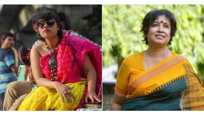 ব্লাউজ ছাড়া শাড়ি পরা সেই মেয়েকে তসলিমা নাসরিনের ‘স্যালুট’