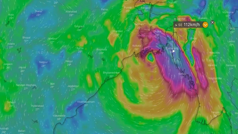 এগিয়ে আসছে সিত্রাং, দেয়া হয়েছে ৭ নম্বর বিপদ সংকেত