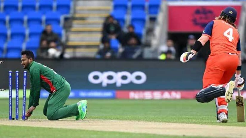 তাসকিনের জোড়া আঘাতের পর দুই রানআউট, বিপদে নেদারল্যান্ডস