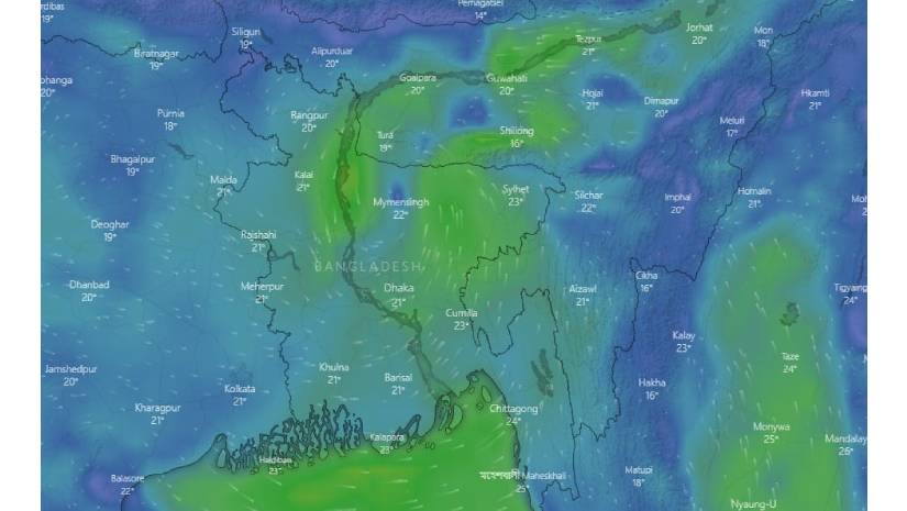 আসামের দিকে অগ্রসর হচ্ছে ‘সিত্রাং’