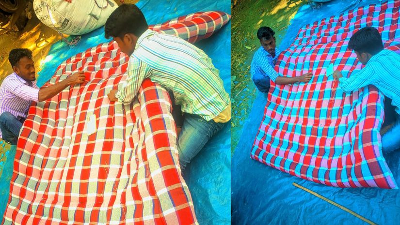 নীলফামারীতে শীত মোকাবেলায় লেপ তোষক তৈরীর ধুম