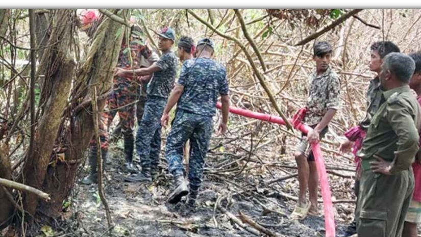 গতকাল লাগা আগুনে এখনও জ্বলছে সুন্দরবন